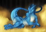  blue blue_eyes countershading dragon female lying nude pussy ryukyur scalie solo 
