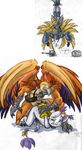  2008 angry armor bdsm bondage cage claws collar color digimon feathers female gatomon mace male misterd multiplewings phoenix rough seraphimon series size_difference upside_down vaginal wet wings 
