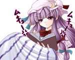  :&lt; angry blush book crescent doburoku_(daiginjou) hat long_hair patchouli_knowledge purple_eyes purple_hair solo touhou 