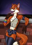  candy canine fishnet fishnet_shirt fox girly hard_gay lapinbeau lollipop male mammal mesh solo sucker super_gay trevor 