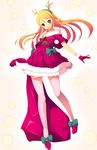  antlers cake fang food green_eyes koflif kousaka_kirino legs long_hair orange_hair ore_no_imouto_ga_konna_ni_kawaii_wake_ga_nai santa_costume solo thighhighs 