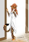  blush cute feline female flora_(twokinds) happy light solo tiger tom_fischbach twokinds white 