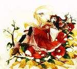  awa_toka bird bow brown_hair camellia detached_sleeves flower hair_bow hakurei_reimu scarf snow solo touhou 