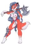  axe breasts canine female fox natasha_cat pussy solo weapon 
