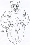  anthro biceps big_breasts breasts female hands_on_hips huge_breasts mammal muscles muscular_female nipples nude plain_background pussy rhino rhinoceros solo thick_thighs tribal unknown_artist white_background 