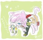  animalization blue_eyes cat final_fantasy final_fantasy_xiii green_eyes hope_estheim image_sample lightning_farron long_hair md5_mismatch mouth_hold no_humans piggy_ho_ho pink_hair pixiv pixiv_sample translated v-shaped_eyebrows white_hair 