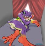  2010 amphibian anus dark_nek0gami darknek0gami everquest everquest_2 female frog froglok lying nude on_side purple_skin pussy solo video_games 