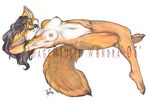  2003 black_hair blackfrost breasts canine female fox hair nude plantigrade pussy r&uuml;ppell&#039;s_fox solo watermark 
