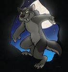  cave cute digitigrade fangs grey male marymouse moon night open_mouth rape_face solo werewolf 