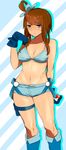  bad_id bad_pixiv_id blue_footwear boots fuuro_(pokemon) gloves midriff navel pokemon pokemon_(game) pokemon_bw shorts solo tadataka 