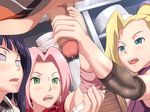  1boy 3girls blonde_hair blue_eyes blush censored cfnm clothed_female_nude_male cum cum_in_container cum_in_glass cumdrip femdom gokkun green_eyes hairband handjob haruno_sakura hyuuga_hinata lactation long_hair maku_(l-u) makura_no_doushi malesub milking multiple_girls naruto open_mouth penis penis_milking pink_hair purple_hair short_hair uzumaki_naruto yamanaka_ino 