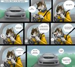  &gt;:( ._. 2010 brown_hair canine car collar comic dialogue dog english_text grass green_eyes hair kyma kyma_(character) male mind_over_matter o_o open_mouth road seatbelt shirt short_brown_hair short_hair sky solo steering_wheel teeth tongue 