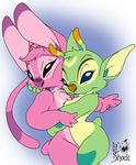  alien angel_(disney) bonnie_(disney) female hug lesbian lil&#039;_shock lilo_and_stitch 