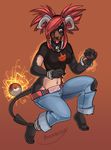  angrboda breasts canine dog female flannery houndoom pok&eacute;mon red_eyes solo tail transformation 