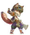  animal_ears blush brown_eyes character_request fox_ears fox_tail full_body furry goggles goggles_on_headwear helmet highres looking_at_viewer made_in_abyss male_focus parted_lips solo tail teeth tsukushi_akihito 