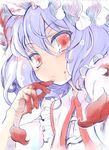  :/ blood blush face graphite_(medium) hands hat lavender_hair looking_at_viewer mixed_media petals portrait red_eyes remilia_scarlet sketch solo takahashi_tetsuya tears touhou traditional_media 