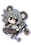  absurdres animal_ears basket bishamonten's_pagoda chibi full_body grey_hair highres jewelry mouse mouse_ears mouse_tail nazrin pendant red_eyes short_hair solo tail touhou transparent_background yanagi_(nurikoboshi) 