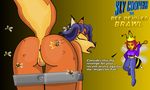  arthropod bee bee_sting bound butt canine carmelita_fox female fox insect mammal ms_paint pain pussy raised_tail sly_cooper_(series) sting tail tears unknown_artist video_games vixen 