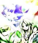  bad_id bad_pixiv_id dress green_eyes green_hair kurokoge013 long_hair ribbon saya saya_no_uta sky smile solo sundress sunlight very_long_hair 