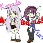  angel_beats! dagger gun panty_&amp;_stocking_with_garterbelt parody style_parody tachibana_kanade tenshi_(angel_beats!) weapon yuri_(angel_beats!) 