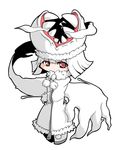  amanita_verna chibi kureha_mitsushige original red_eyes simple_background solo teeth white_hair 