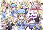  :&lt; blonde_hair blood cat_in_mouth cordelia_glauca expressions feeding green_eyes hat kitahara_tomoe_(kitahara_koubou) nosebleed pantyhose tantei_opera_milky_holmes twintails 