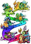  bulbasaur charmander chikorita chimchar cyndaquil feral fire kyounoikenie mudkip nekogarasu nintendo piplup plain_background pok&#233;mon pok&eacute;mon psychedelia psychedelic squirtle torchic totodile treecko turtwig video_games white_background 