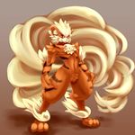  anthro arcanine biri canine male mammal multiple_tails nintendo pok&#233;mon pok&#233;morph pok&eacute;mon red_eyes riot41 solo tail video_games 