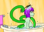  bath breasts bubble bubbles em female freckles hair monster purple_hair tentacles water 