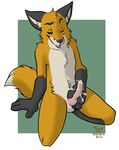  2010 balls canine cum eyes_closed fox knot lucifur_(character) male masturbation nude penis solo touchmybadger 