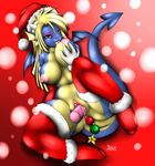  anal_beads anthro breast_lick breasts christmas clitoris dragon female hat holidays lick licking mint_(character) mnxenx001 nipples plump_labia pussy santa_hat sex_toy solo tail tongue vaginal xmas 