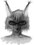  alef canine fang female fox glasses greyscale looking_at_viewer monochrome portrait sega shining_force sketch solo video_games vixen white_background 