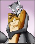  anthro canine couple duo eyewear fox gay glasses male mammal red_eyes shiuk tail wolf yellow_eyes 