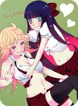  blush breasts cleavage panty_&amp;_stocking_with_garterbelt panty_(character) panty_(psg) school_uniform smile stocking_(character) stocking_(psg) 