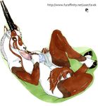  arabian_oryx bad_dragon breasts dildo female grazing_antelope hooves kee_(character) lying nipples nude oryx plain_background pussy seadragon sex_toy solo ta-ek white_background 