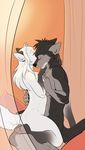  anthro breast_grab breasts canine cuddle cuddling demicoeur duo eyes_closed female fox male mammal neck_hold nude sex straight upright_straddle wolf 