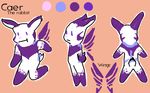  caerlean lagomorph laser laser_wings male model_sheet purple purple_eyes rabbit wings 