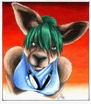  2001 bust female forced_perspective goggles kangaroo looking_at_viewer marsupial sefeiren skimpy solo 