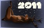  2011 antlers cervine deer hooves horn horns idess lying male mammal nude on_back solo 