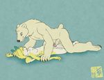  2010 balls bear bearbun bearking breasts female feralityillustration male nude on_back penis polar_bear sex straight 