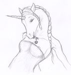  black_and_white breasts equine female horse lightstep monochrome sketch solo translucent unicorn 