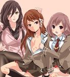  2girls mizukami_ranmaru multiple_girls otoko_no_ko school_uniform sitting undressing 