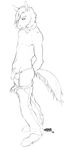  collar equine horse male mammal omari pants pants_pull peeking plain_background solo topless twink white_background 