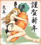  animal_ears aqua_eyes ass ayano_naoto barefoot bikini body_pillow bunny_ears bunny_girl cameltoe carrot carrot_pillow error feet frame hair_ornament hairclip kousaka_kirino legs long_hair orange_hair ore_no_imouto_ga_konna_ni_kawaii_wake_ga_nai pillow pillow_hug side-tie_bikini solo swimsuit 