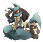  lucario nintendo plain_background pok&#233;mon pok&eacute;mon red_eyes riolu video_games white_background 