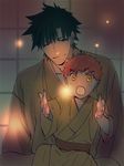  emiya_kiritsugu emiya_shirou family fate/stay_night fate_(series) father_and_son fireflies hali japanese_clothes kimono male_focus multiple_boys younger 