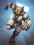  angry armor canine claws dog_boy doslobo looking_at_viewer male rifts robot solo visor wolf 