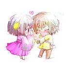  1boy 1girl artist_request axis_powers_hetalia blush couple flower flowers genderswap japan_(hetalia) japanese_clothes kimono lowres taiwan_(hetalia) 