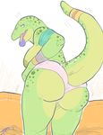  dinosaur female panties scalie solo spots tail underwear wide_hips 