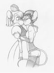  bridget butt clothing denike don_bluth female flower kissing lesbian mammal mouse robyn_(denike) rodent shorts tomboy 